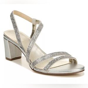 Naturalizer Silver Strappy Rhinstone Heels